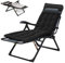 T-ZBDZ Sonnenliege Liegestuhl Garten Klappbar - Gartenliege Relaxliege mit Polster, Gartenstuhl Ergonomisch 7-Fach Verstellbare Rückenlehne - Outdoor Liege bis 150 kg für Garten Terrasse, Schwarz