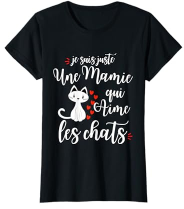 Cadeau Chat Drôle Pour une Mamie qui aime les Chats Mignon T-Shirt