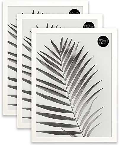 pf+a REAL GLASS Premium White A3 Poster Picture Frames Pack of 3