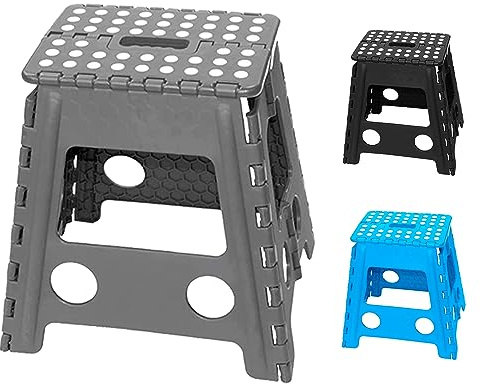 SG Traders Folding Step Stool Lightweight Foldable Step Up Stool for Adults And Kids Heavy Duty Plastic StepStool Adult Foldable Stool Sturdy Kitchen Step Stool Non Slip Step Up (Height 45cm)