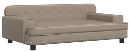 vidaXL Hundebett, Hundekissen mit weicher Polsterung, Hundesofa Hundecouch für kleine Hunde Haustiere, Haustierbett Katzenbett, Cappuccino Braun Kunstleder