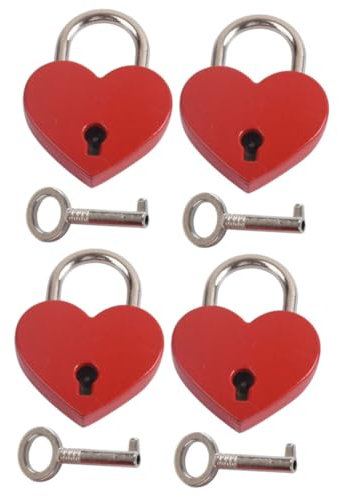 Hemobllo 4sätze Mini Herzform Vorhängeschloss Liebesschlösser Mit Schlüssel Für Schmuckbox Als Valentinstagsgeschenk