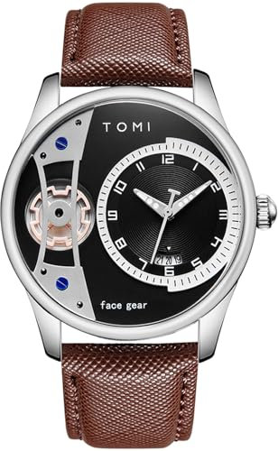 CIVO Herren Armbanduhr Analog Uhren Männer: Wasserdicht Silber Lederarmband Datum Quarz Herrenuhr