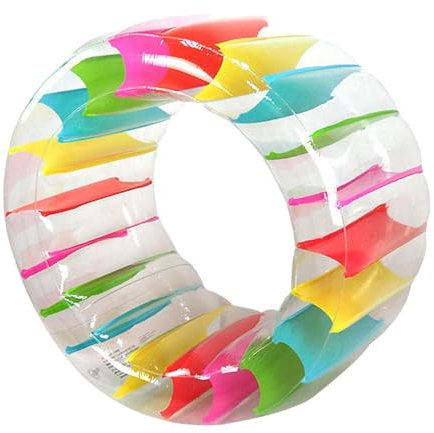 Oshhni Roue à Eau Gonflable, Flotteur de Piscine coloré, Jouet de Piscine familiale, Rouleau d'eau Gonflable pour Jouer à l'herbe, Cour et pelouse, 165cmx80cm