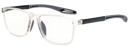 MMOWW Gafas de Lectura Deportiva para Hombres y Mujeres Anti - Luz Azul Ultraligeras TR90 Marco Gafas de Lectura (Transparente, +1.5)