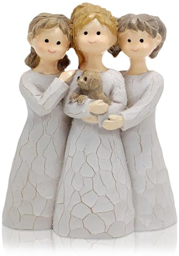 Jwthee Sisters Angel Figurine, Resine 3 Gilrs Friendship Angel Statue Desktop Decor per sorelle, donne, amici