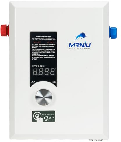 13KW Tankless Instantaneous Water Heater, Electric Tankless Instant Water Heater, 220V On-Demand Hot Water for Shower Bathroom Sink Faucet