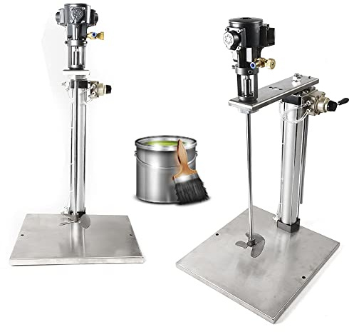 Paint Air Power Mixer, 5 Gallon Automatic Pneumatic Mixer 1/2HP Portable Mortar Mixers Pneumatic Mixers Machine with Air Lift Stand for Mixing Mud, Cement, Mortar, Paint, Fodder