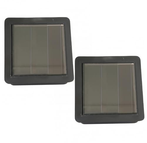 Tsawntd Solar Light Replacement Top, 2-Pack Waterproof Square Panel with Warm White LED for Outdoor Solar Lamps, Replacement Light Parts for Garden Decor Parts