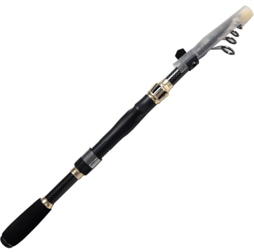Pamchion Teleskoprute Reiserute 2,10m 7-28g – Spinnrute Angelrute Carbon 136g, 44 cm Packmaß - für Barsch Forelle Döbel Hecht, ideal für Reise, Streetfishing & Spinnfischen
