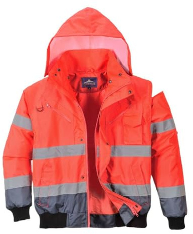 Portwest c465rnrxl Bomber zweifarbig Hohe Sichtbarkeit 3 in 1, rot/marineblau, XL