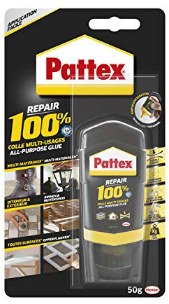 Pattex Repair 100% Colle Multi-usages, colle forte transparente pour tous types de travaux à l’intérieur et l’extérieur, colle liquide multi- matériaux, flacon 50 g