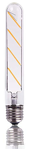 DC 12V LOW VOLTAGE E26 Medium Base T30 Glass Tube Lamp 7.2 Tubular LED Filament Light Bulb Vintage Retro JDD Antique Nostalgic Classic Edison Home Accent Interior Lighting - 6000K Cool White, 4 Watt