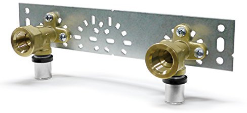 Pipetec Pressfitting 2x Press-Wandwinkel 16x2 - 1/2 auf Montageplatte PFWWSET1604, DVGW, TH