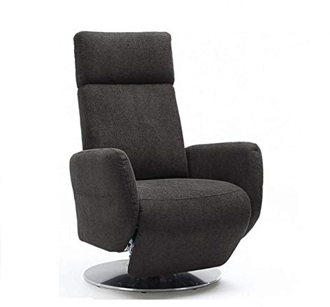 Cavadore TV-Sessel Cobra mit 2 E-Motoren/ Elektrisch verstellbarer Fernsehsessel mit Fernbedienung / Relaxfunktion, Liegefunktion / Ergonomie L / Belastbar bis 130 kg / 71 x 112 x 82 / grau
