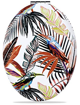 Nice Compact Vanity Mirror for Women Girls, Portable 1X/2X Magnifying Makeup Mirrors for Daily Work Home Office Travel, 2-Sided Oval Beauty Cosmetic Mirror Foldable Handheld for Pocket Handbag Wallet