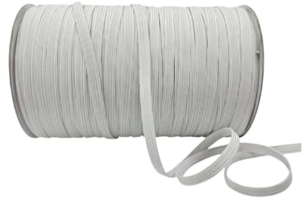 200 Metros Goma Elástica para Mascarillas, Cinta Elastica Costura, Goma Elastica, Cinta Elastica Plano Tela Blanco para Coser Y Manualidades DIY Cordon Elastico Costura.(200mX4mm) Blanco