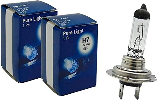 2x Bosch H7 55W 12V PX26d 1987302777 Pure Light Weiß Premium Qualität Ersatz Scheinwerfer Halogen Auto Lampe - E-geprüft