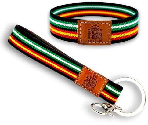 Armband för män och kvinnor i tyg med flaggan av Spanien och Andalusien eller fotboll Betis. nautisk, elastisk., Läder
