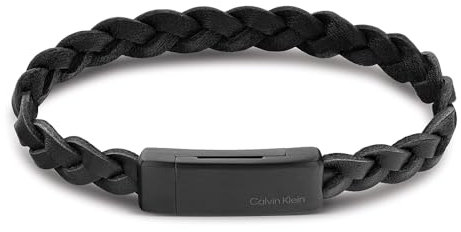 Calvin Klein Lederarmband für Herren Kollektion WRAPPED & BRAIDED Schwarz - 35000129