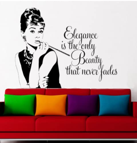 Audrey Hepburn cita sala de estar adolescentes dormitorio pared arte pegatina vinilo decoración del hogar sofá extraíble papel pintado Mural 57x45cm