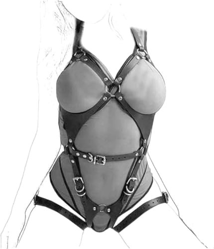 OnundOn Imbracatura in ecopelle Lingerie Bondage Set Cinturino Corpo Cinghie pettorali Fetish Lingerie erotica SM Restrizioni Giocattoli sessuali per donne