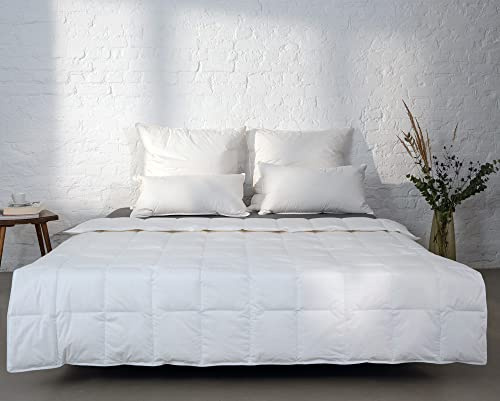 BEFA NATUR Bettdecke & Kissen Set 135x200 cm | 2X Daunendecke & 2X Kopfkissen 80x80 | Sommer Bettzeug 90% Daunen 10% Federn, Made in Germany