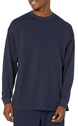 Amazon Essentials herr 100% ekologisk bomull överdimensionerad passform långärmad t-shirt