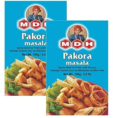 MDH Various Seasoning Masala Powder - Spices Mix Curry Masala Recipe Mixes Casserole Seasoning Herbs - Aromatic & Enhances the flavor of the meal (Pakora Masala (100g), Pack of 2)