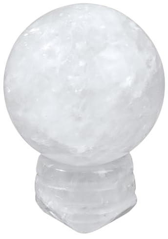 Nupuyai 40mm Bergkristall Kristallkugel Wahrsagerkugel Heilstein Hexen Deko | Edelstein Kugel mit Holzständer, Feng Shui Meditation, Reiki Energie, Wicca Hexen, Kristall Deko für Büro Wohnzimmer