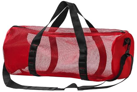 Renchey Mesh-Sporttasche, Mesh-Tauchtasche,Zylindrische Strandtaschen | Große Netz-Reisetasche für Tauch- und Schnorchelausrüstung, tragbare Netztasche zum Schwimmen, Reisen, für