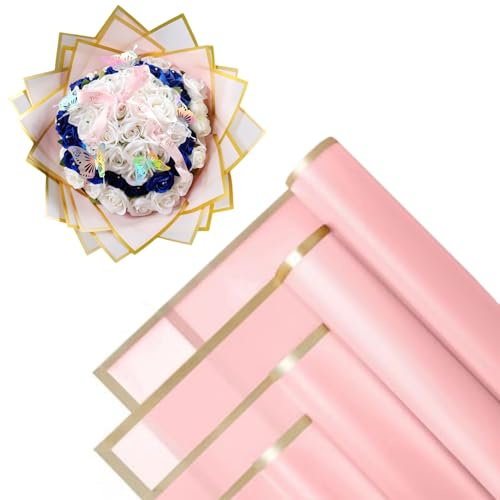 20 ark dekoration presentpapper vattentätt blomförpackningspapper användning för presentförpackningar blommor konst och hantverk bukett papper presentpapper (rosa)