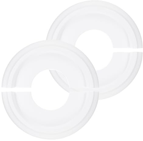 PATIKIL Ceiling Medallion, 2 Pcs 10 OD x 4 ID PU Decorative Ceiling Light Medallion Chandelier Medallion Split Ceiling Light Cover Plate for Ceiling Light Fixtures Fans, White