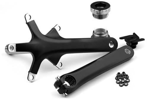 QUYCOIU Faltrad Kurbelgarnitur Integriert Hohl 170mm Kettenradgarnitur 130BCD Aluminium-Legierung Linke Und Rechte Kurbelarm-Set Mit Tretlager Für 8/9/10/11/12 Gänge Leichtes Gewicht