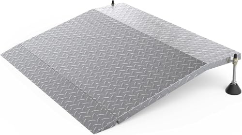 HONYTA Steel Threshold Ramp, Door Ramp with Adjustable Height for 3.0 to 6.0, Doorway Threshold Ramp for Wheelchairs/Walkers/Carts/Scooters(39.4 W x 25.6 L)