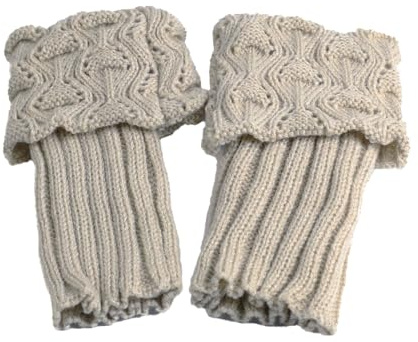 BrightGlow Warme Gestrickte Socken Damen Beinstulpen Kurze Boot Socken Manschetten-Beinwärmer Winter Beinwärmer Stulpen Damen Manschetten Stiefel Socken für Mädchen Einheitsgröße