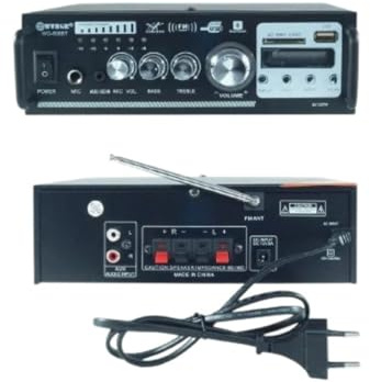 AMPLIFICATORE AUDIO STEREO 2 CANALI BLUETOOTH USB SD MP3 KARAOKE WG-806BT