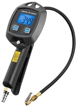 Manometro Pressione Gomme Manometro Per Pneumatici 0-18Bar 255Psi Monitor Con Ugelli Tubi Gonfiaggio Tester Auto Pistola Gonfiaggio Accessori Pneumatici Per Bici Manometro Digitale