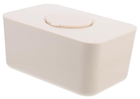 Feuchttücherspender mit Deckel, 1 Stück, Große Kapazität | Beige, Silikonbox für Reinigungstücher und Babytücher, Multifunktional, Organisiert Sauber und Geschützt