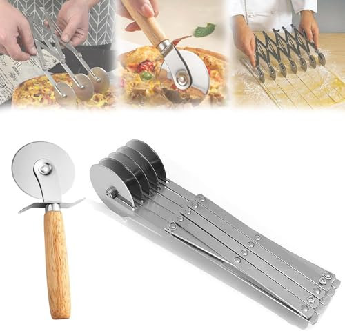 3/4/5/7 Wheel Cutter Dough Divider Side Pasta Stainless Steel Roller Pizza Adjustable Peeler Pastry Tool
