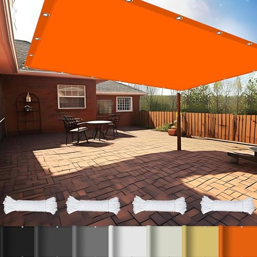 Voiles Ombrages Rectangulaire 2.8 x 4.5 m UV Protection avec Oeillets Tissu Polyester Multi Couleur et Taille Bâche Dombrages pour Terrasse Extérieur La Lawn, Orange