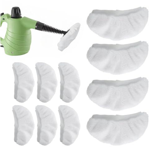 10 Pack Steam Mop Pads, Universal Reusable Steam Cleaner Pads, Washable Microfiber Cloth, Compatible with Universal Handheld Steam Cleaners 39N7V, 39N7A, PURSTEAM, White