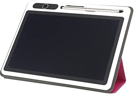 Oreilet Elektronischer Notizblock, 9 Zoll Flexibles Helles LCD Tablet Zeichnungskissen mit Kunstledergehäuse, Geschäftslösungen Handmalwerk für Arbeit und Studium (Rot (mit Lederetui))