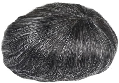 QRSTUVXZY Echthaar Toupet für Männer 0,08 mm dünnes Haut-Toupet for Männer, 8 x 10 Zoll PU-Basis, V-Schleife, Echthaar, Herren-Haarteil Herren-Toupet(1B30)