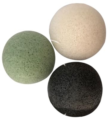 TOVINANNA Esponjas de Limpieza Facial de Carbón de Bambú 3 Piezas Exfoliador Delicado para Cuerpo y Rostro, Ideales para Hombres y Mujeres