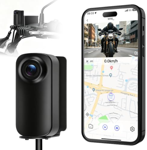 Avutrel Motorrad Dashcam für Android IOS Netzwerkfähig 1296P Action Cam, Nachtsicht IP67 wasserdichte Acc und 8-100V Loop-Aufnahme Kamera für E-Bike Motobike Motorcycle Fahrrad Crossbike