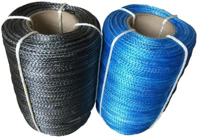 Cable de cabrestante sintético for Coche de 6 mm x 100 m, Resistente, for vehículos Todoterreno, ATV y UTV. Ligero y con Mayor Resistencia a la abrasión
