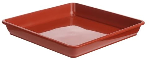 SNGUOQ Lot de 10 Plateaux d'égouttage carrés en Plastique for Pots Fleurs, Fournitures Jardinage d'intérieur et d'extérieur pour Pots De Fleurs,Plantes(Red,30x30cm)