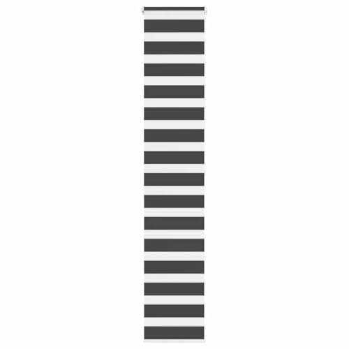 Doppelrollo Schwarz 50x200 cm, Stoffbreite 45,9 cm, Polyester Zebra Jalousien für Fenster, Sicht- und Sonnenschutz, Verdunkelung, einfache Montage ohne Bohren, für Schlafzimmer, Wohnzimmer
