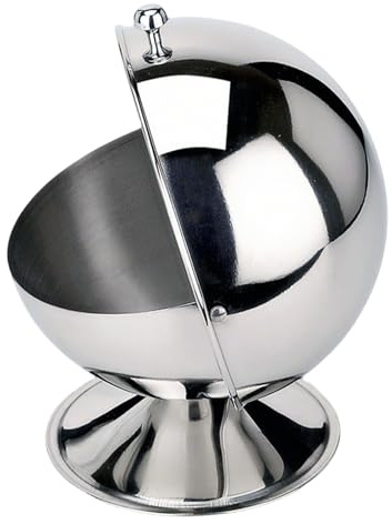 TIKATARER Porta Zollette di Zucchero Sferico in Acciaio Inossidabile, Barattolo di Zucchero e Caramelle, Ciotola Porta Mentine per Biscotti per Domestica, Bar, Ufficio e Feste Al Ristorante (Lucido)